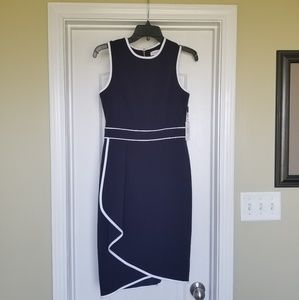Calvin Klein Contrast Piping Trim Sheath Dress